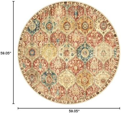 Lahome Moroccan Washable Round Area Rug, Round Rug 5ft Soft Non-Slip - Image 2