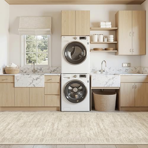 Soalmost Washable 3x12 Hallway Runner Rug Non-Slip Kitchen Entry Rugs Beige - Image 4