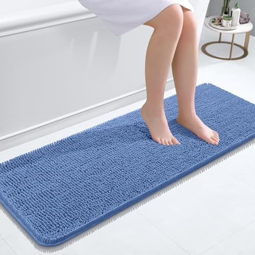 OLANLY Bathroom Runner Rugs 47x17, Extra Soft Absorbent Chenille Bath Rugs by OLANLY