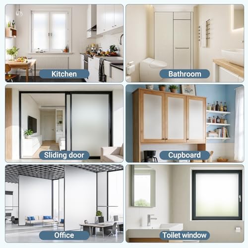 Lovepea Pure Frosted Glass Window Privacy Film 24 Hour Two Way Privacy, Removable, Static Cling, Ideal for Privacy scenarios Such as Home Office Doors and Windows (46.5 x 157.5 Inch) - Image 2