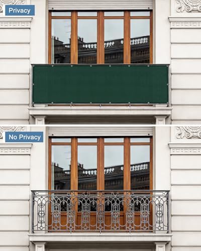Balcony Privacy Screen Fence UV Protection, Customized 3'x6' Dark Green - Image 2