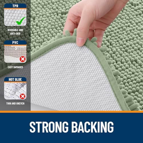 OLANLY Bathroom Runner Rugs 59x24, Extra Soft Absorbent Chenille Bath Rugs - Image 6