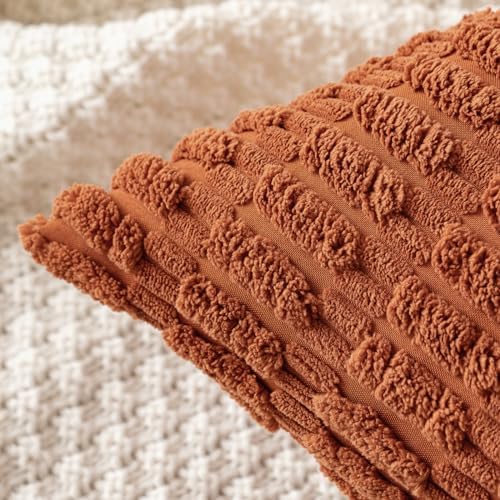MIULEE Fall Decorative Throw Pillow Covers 18x18 Dark Rust Pack of 2 - Image 6