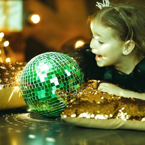Art3dwallpanels Mirror Mosaic Disco Tiles Self Adhesive Glass, Green - Image 6
