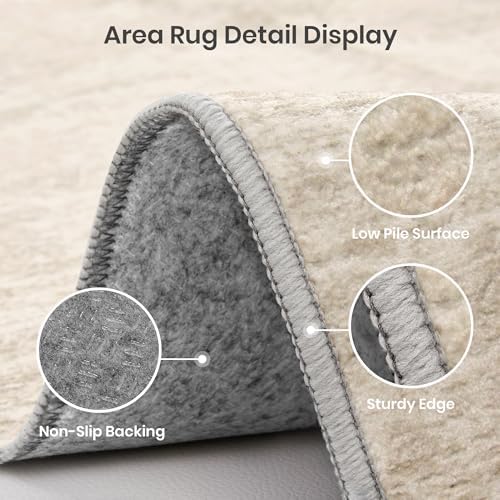 Valenrug Washable Rugs 5x7, Non Slip Large Area Rugs for Living Room, Beige - Image 6