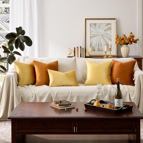 GIGIZAZA Yellow Pillow Covers 12x20 Decorative Pillows Pack of 2 - Image 6
