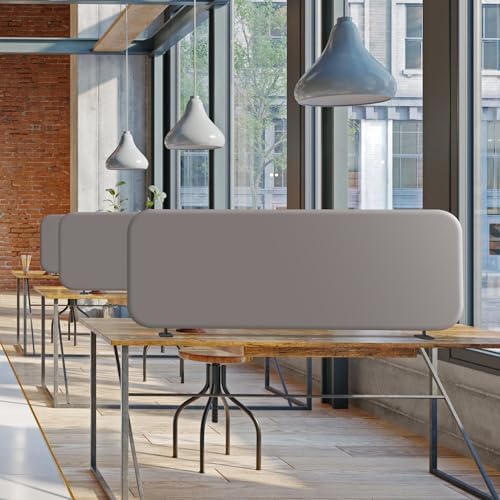 DECOLAB Desk Dividers, Standing Table Partition Panel 48"x18", Sterling - Image 2