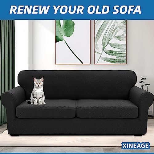 XINEAGE 3-Piece Stretch Sofa Cover, Washable Couch Covers for Dog - Image 4