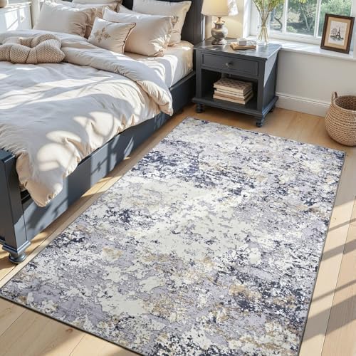 Toneed 4x6 Washable Non Slip Abstract Area Rugs for Bedroom Living Room by Toneed