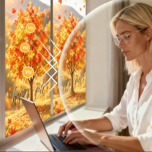 Nuxovilar Golden Maple Tree Autumn Window Film 17.7x39.4 Inch - Image 3