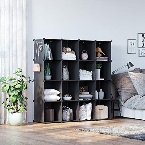 C&AHOME 16 Cube Storage Organizer Cube Shelves Units Storage Cubes, Black - Image 4
