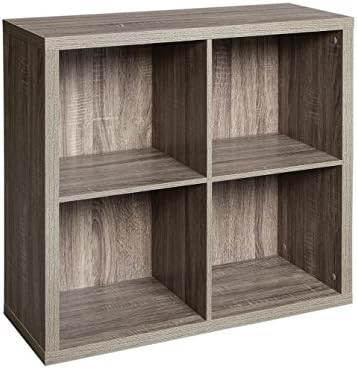 ClosetMaid 4 Cube Storage Shelf Organizer Bookshelf with Back Panel, Easy Assembly, Wood, Weathered Gray by Unknown