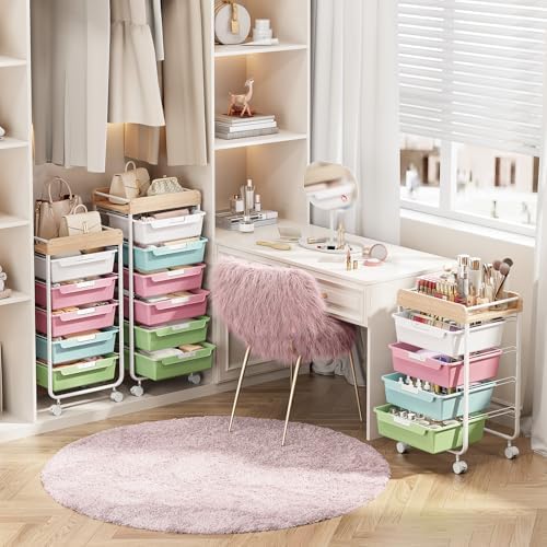 SYKIARIOL Rolling Storage Utility Cart with 5 Drawers,Colorful - Image 6