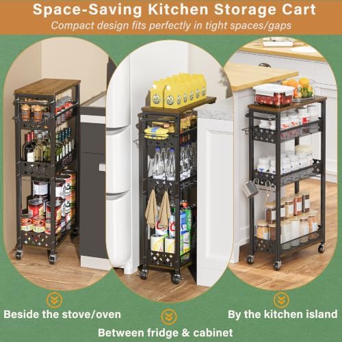 OKZEST Slim Laundry Room Organization Cart with Detergent Dispenser Holder - Image 6