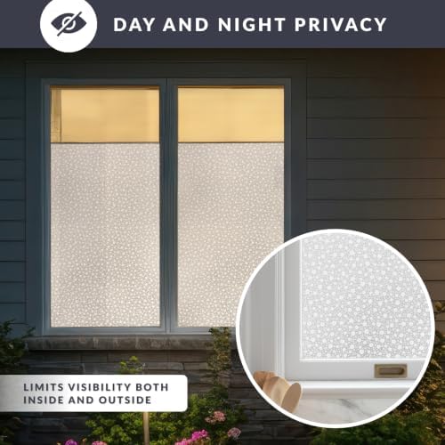 Sunshine Window Privacy Film by Artscape - Decorative Frosted Glass Design, Static Cling, Day and Night Privacy, Reduces Glare, Easy to Apply and Removable, Made in USA - 36 x 72 Inch - Image 7