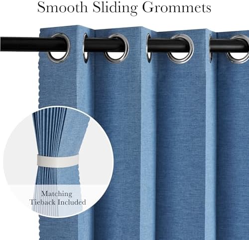 RYB HOME Accordion Style Room Divider Curtains 100% Blackout - Image 3