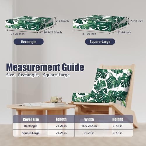 8Pcs Outdoor Cushion Covers, Stretch Patio Furniture Couch Chair Slipcovers - Image 2