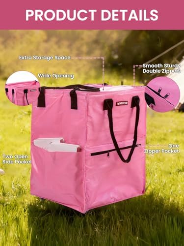 WORKPRO Large Rolling Grocery Bag, 36-Gallon Rolling Tote with 5 Wheels - Image 6