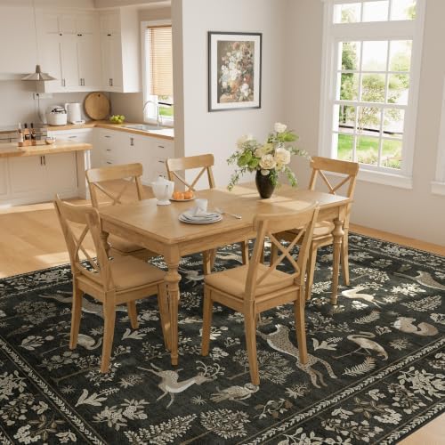 DUKINO 5x7 Area Rugs, Washable Animal Rug for Living Room, Charcoal Black - Image 3