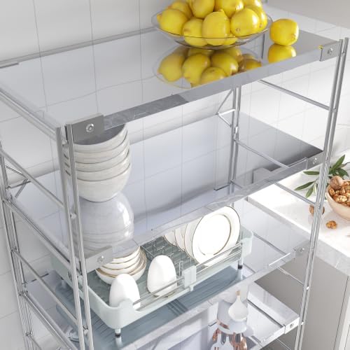 15.7''x315'' Silver Glossy Metallic Wallpaper Reflective Flexible Mirror Sheet Non Glass Adhesive Vinyl Contact Paper for Kitchen Peel and Stick Mirror Stickers for Elevator Bathroom Decor - Image 6