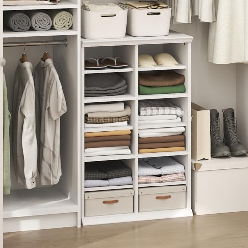 Furinno FANO Closet Organizers and Storage, 12-Cube Closet Organizer with Adjustable Shelves, Stackable Open Shelf Closet Shelves, 15.9 x 23.6 x 36.2 for Wardrobe, Bedroom, Living Room, White - Image 2
