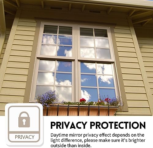 KESPEN Window Privacy Film One Way Static Cling Tint, Black, 29.5InX6.5Ft - Image 2