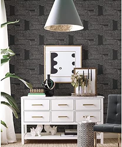 RoomMates RMK12216PL Nikki Chu Black and White Zulu Signature Peel and Stick Wallpaper, Roll, Black/White - Image 3