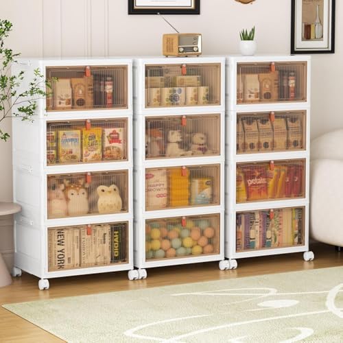 YFXCVSL 4 Tier Plastic Storage Bins with Lid 32QT, Stackable Storage Bins - Image 2