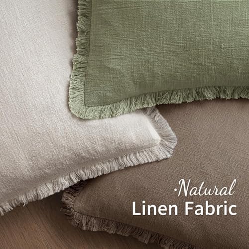 MIULEE Linen Decorative Fall Euro Throw Pillow Covers Cocoa Brown 28x28 - Image 4