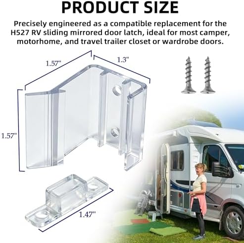 Universal Fit RV Sliding Mirrored Door Latch H527 - Image 2