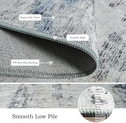 Toneed 4x6 Washable Non Slip Abstract Area Rugs for Bedroom Living Room - Image 6