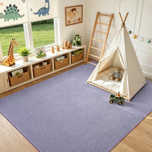 7x10 Large Purple/White Area Rug Non-Slip Washable for Living Room Bedroom - Image 5