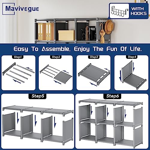 Metal Book Shelf,18 Cube Storage Organizer Closet, Bookcase for Office - Image 7