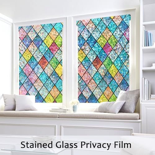 Stained Glass Window Privacy Film, Static Cling, 35.4" x 78.7" - Image 4