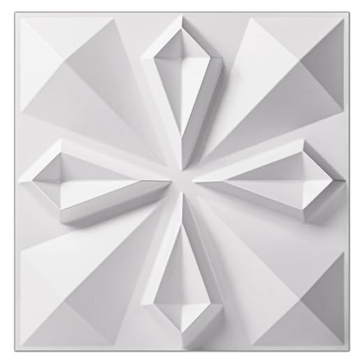 Art3dwallpanels 33 Pack 3D Wall Panels, White PVC | Modern Raised 3D Wall Tiles, Waterproof Fireproof, 33 Sheets Large Pack, Easy DIY Mount for Residential Commercial Wall by Art3dwallpanels