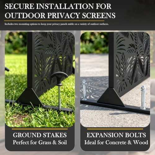 72" H Outdoor Privacy Screen, Palm Tree Privacy Panel for Patio&Backyard - Image 5
