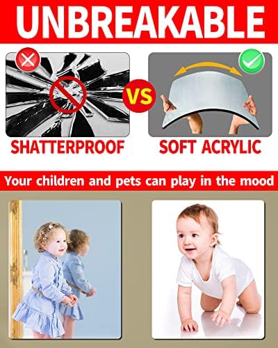 Kids Safety Unbreakable Mirror Super Thick 0.14'' 4 Pack 14'' x14'',Acrylic shatterproof Mirrors, Non Glass Body Mirror Home Gym Mirrors Full Length Wall - Image 5