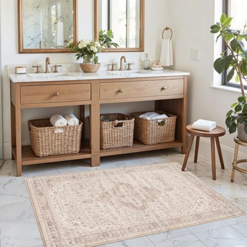2x3 Pink Washable Entryway Rug,Small Door Mat for Bathroom Kitchen - Image 3