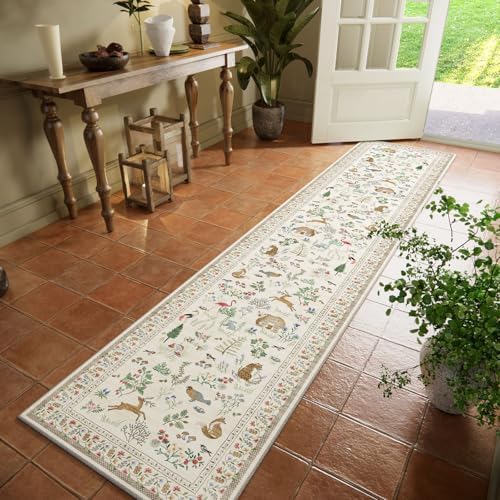 Machine Washable Kitchen Runner Rugs: 2'x10' Hallway Runner Non Slip Low Pile Stain Resistant Soft Indoor Carpet Runners for Hallways Entryway Kitchen Laundry Room Beside Farmhouse - Image 2