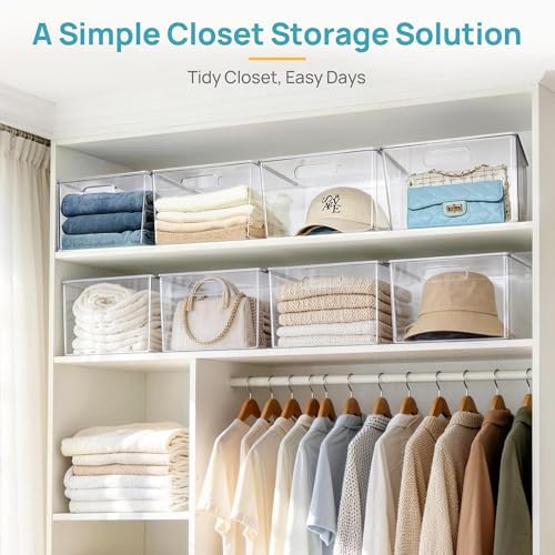 Vtopmart 8 Pack Extra Large Clear Stackable Storage Bins with Lids for Cube - Image 7