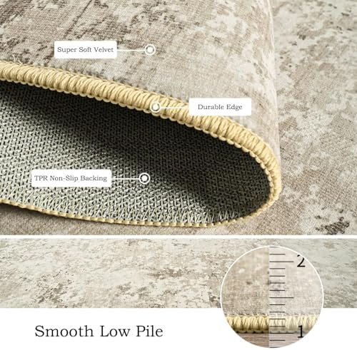 Toneed 3x5 Washable Non Slip Abstract Area Rugs for Bedroom Living Room - Image 6