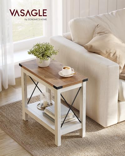 VASAGLE 2-Tier End Side Table, Small Accent Nightstand with Bottom Shelf - Image 2