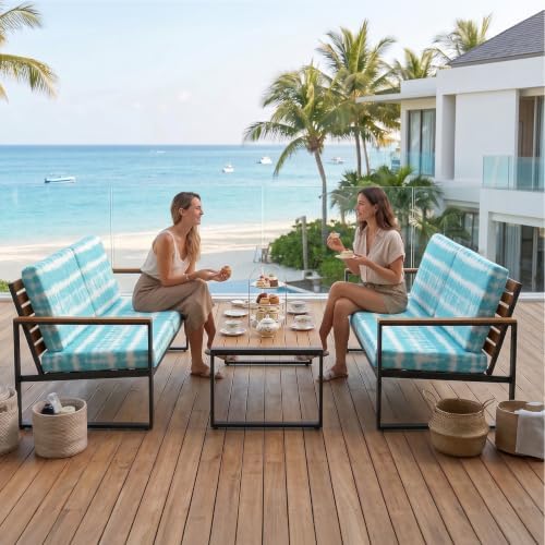 8Pcs Patio Cushion Covers Stretch Outdoor Furniture Protector Slipcovers - Image 2