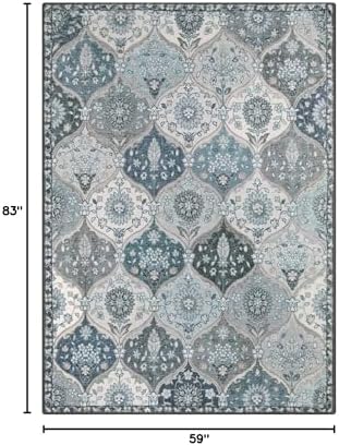 Lahome Moroccan Trellis Washable Area Rug, 5x7 Rugs for Living Room Bedroom - Image 2