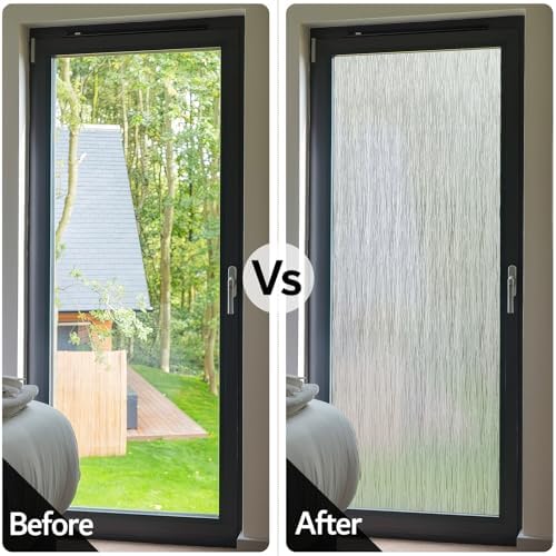 VELIMAX Frosted Window Privacy Film Non Adhesive Window Cling Removable Glass Covering Clear Water Opaque Window Film for Home Anti UV 35.4x157.4 inches - Image 3