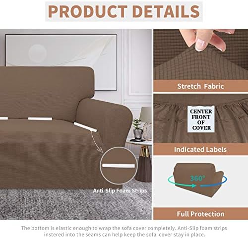 Easy-Going 100% Waterproof Loveseat Couch Cover Stretch Jacquard Sofa Cover - Image 4