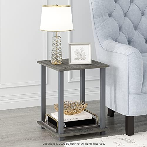 Furinno Simplistic Set of 2 Toolless Living Room Table Set, French Oak - Image 2