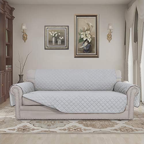 Easy-Going Reversible Couch Cover, 3 Cushion Sofa, Light Gray/Light Gray - Image 2