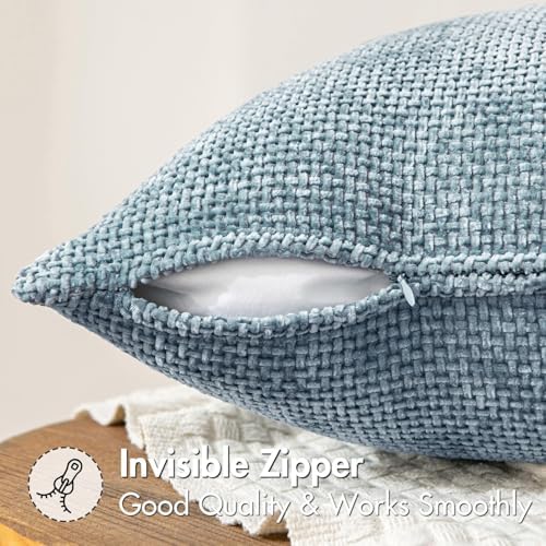 MIULEE Decorative Couch Throw Pillow Covers 20x20 Inch Light Blue 2 Pack - Image 5