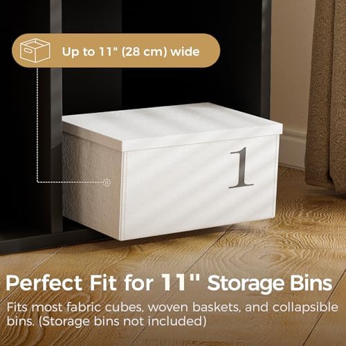 COMHOMA 8 Wood Cube Storage Organizer with Open Back and Removable Back Panels, 11In Black Cube Storage Bookshelf, Cubicle Shelf Bookcase for Home Office Bedroom Living Room, Vertical or Horizontal - Image 6